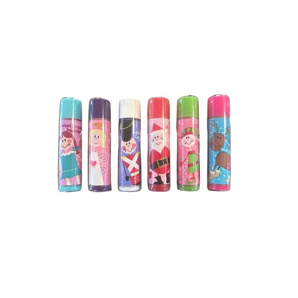 Vintage Bonne Bell Lip Smacker Snow Much Fun Lip Balm Set 6 Flavors w/Zip Pouch - Picture 2 of 8